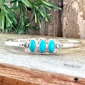 Sterling Silver Turquoise Cuff Bracelet by Sajen